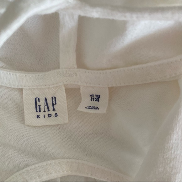 GAP White Embroidered Tank Top - Girls 12 Years Old - Picture 4 of 4